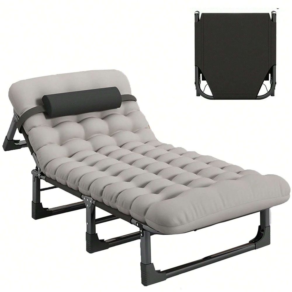 Outdoor Camping Table And Chairs - Cot, 4 Positions Adjustable Reclining Folding