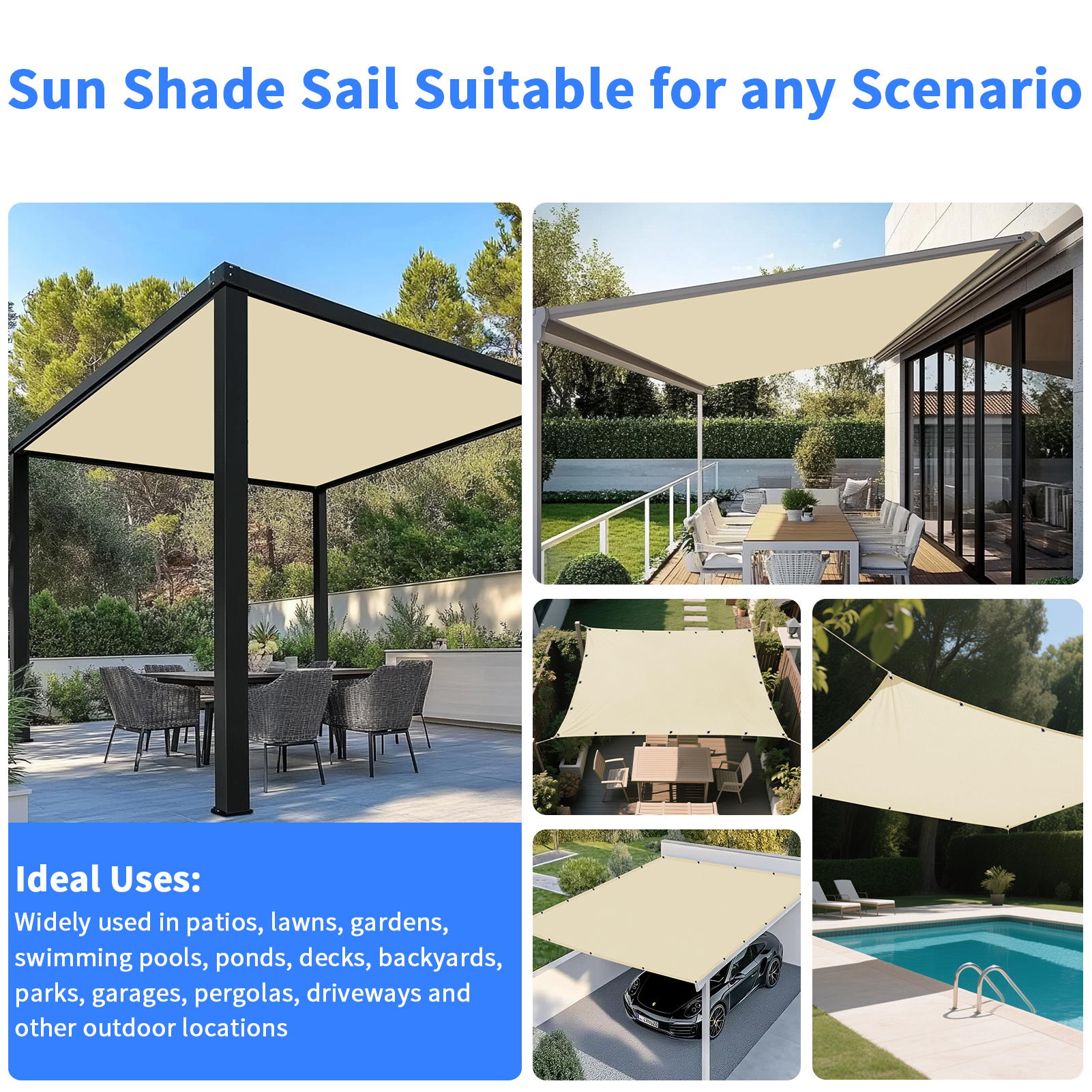 5x4m 4x3m 3x2m Garden Sun Shad – обзор и цена Outdoor Camping Awning