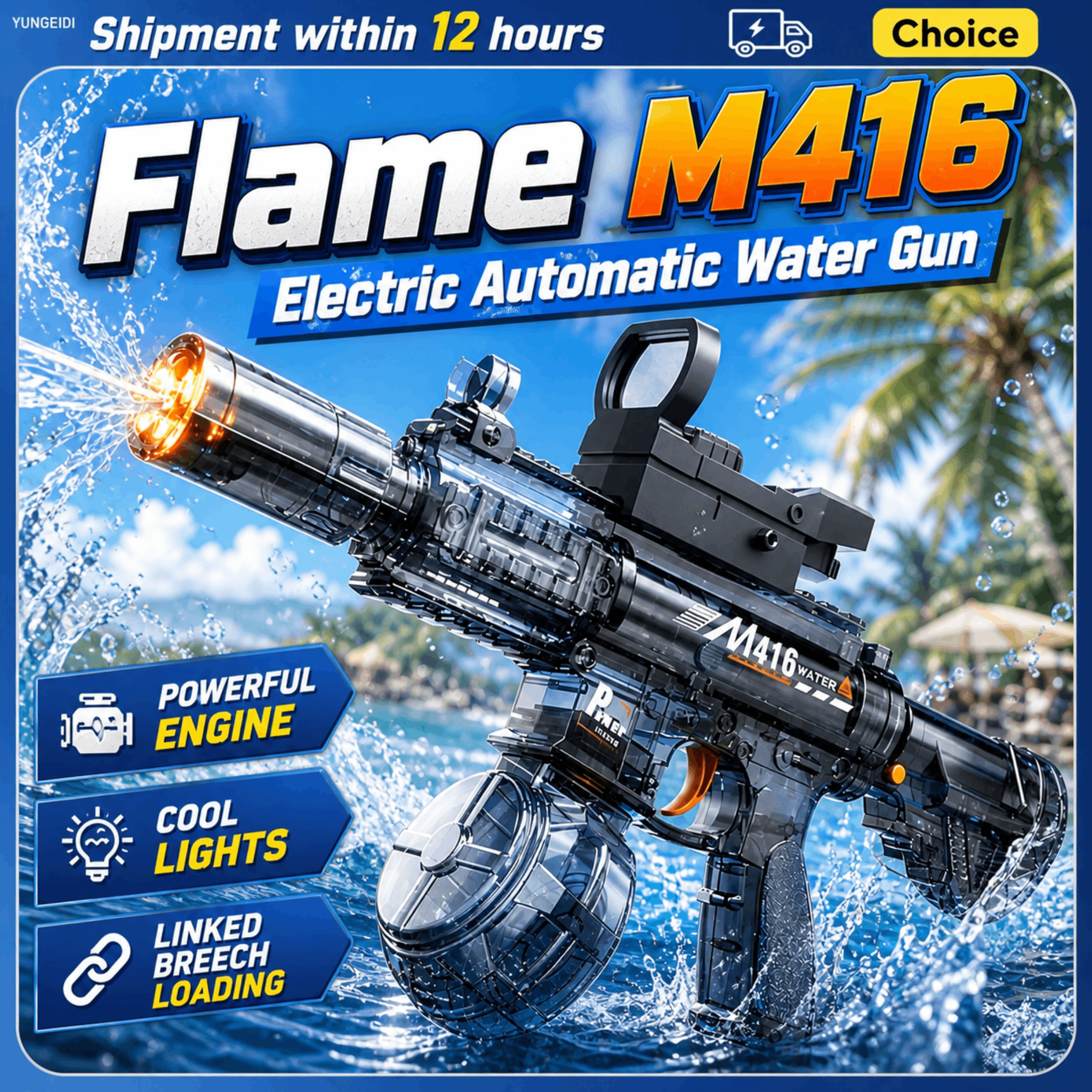 Electric Water Gun Flashing Li – обзор и цена Outdoor Camping Games For Kids