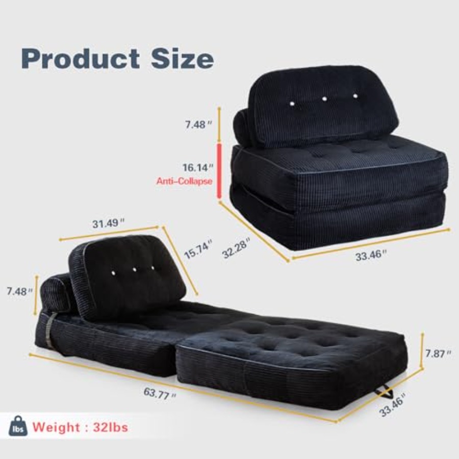 Folding Sofa Bed, Flannel Futo – обзор и цена Folding Chair
