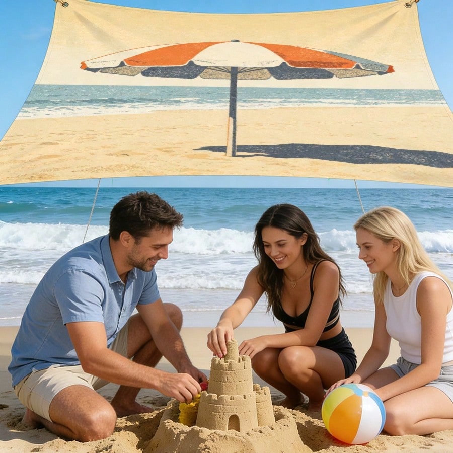1pc Beach Sunshade Cloth, Outd – обзор и цена Outdoor Camping Umbrella