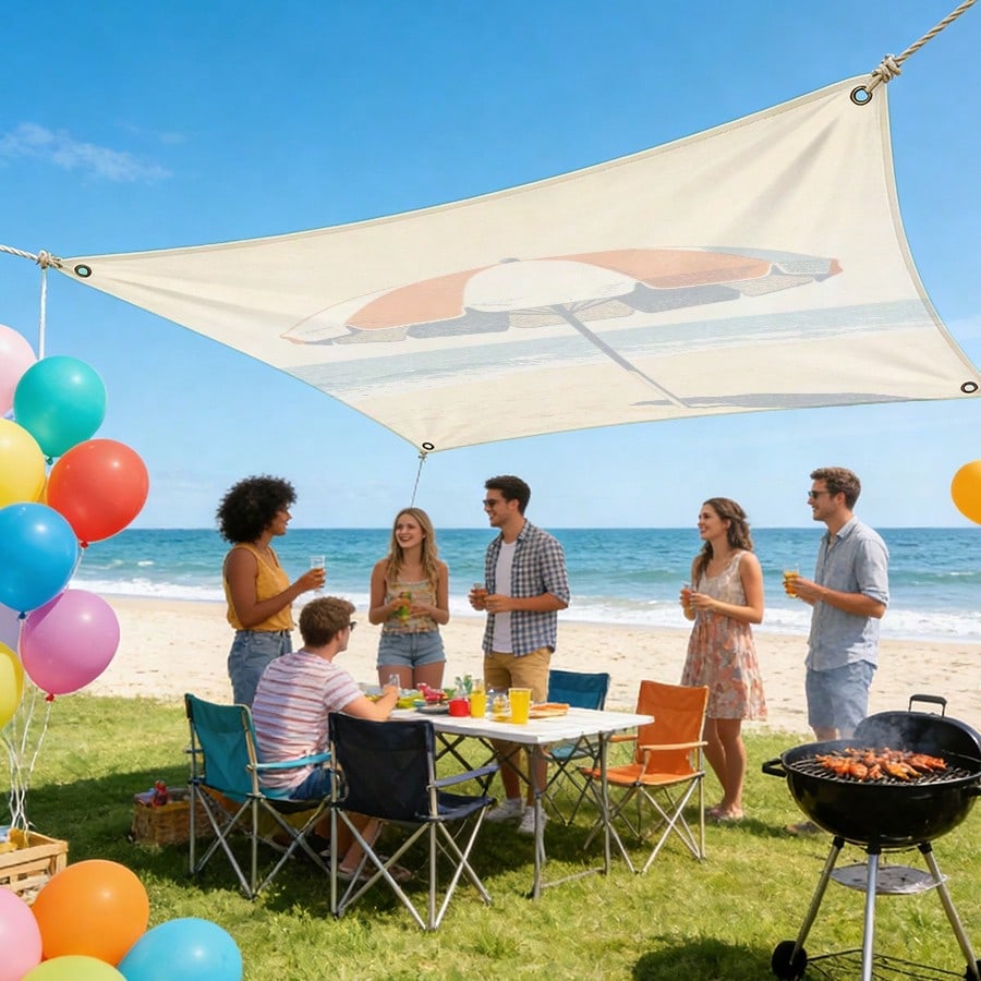 1pc Beach Sunshade Cloth, Outd – обзор и цена Outdoor Camping Umbrella