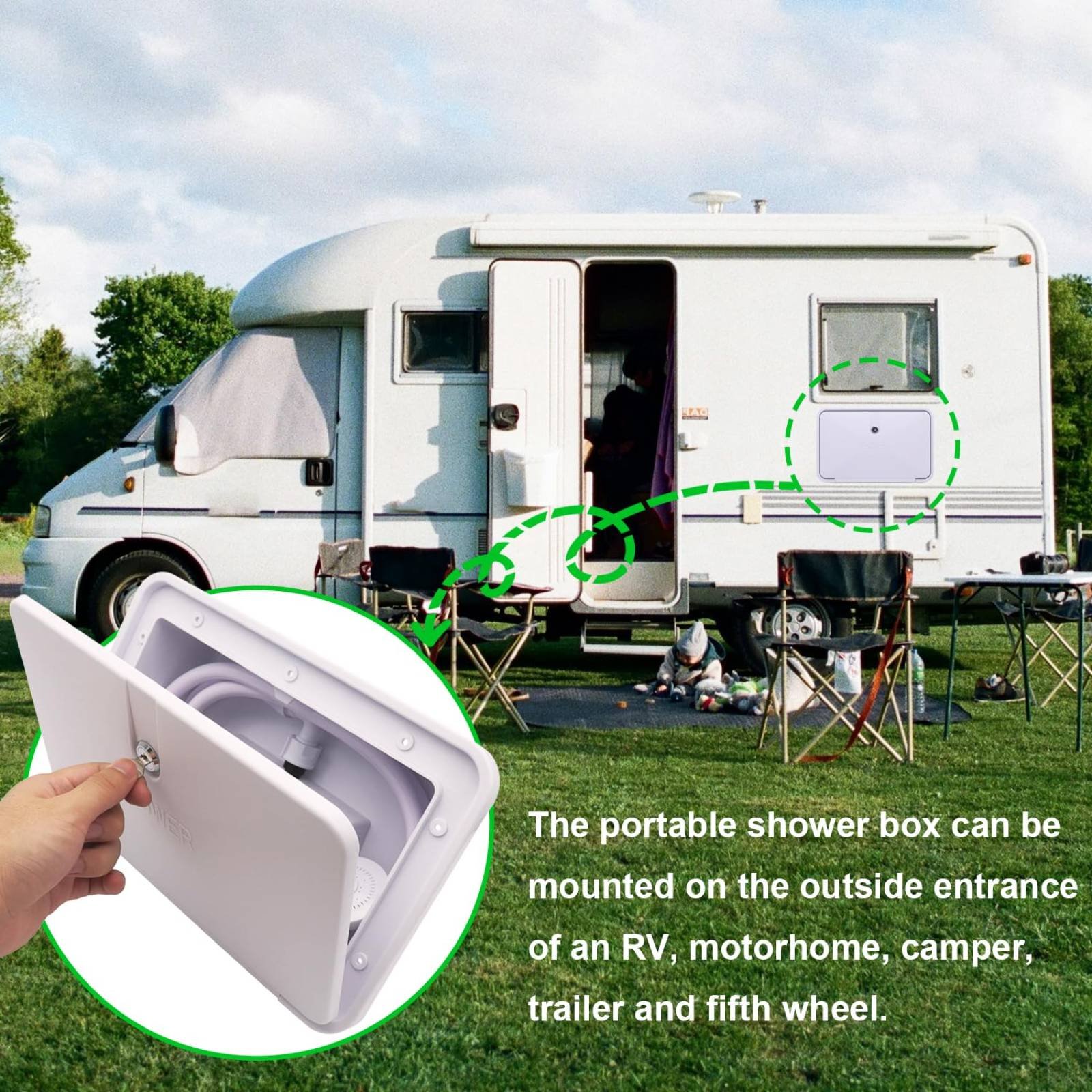 RV Exterior Shower Box Compact – обзор и цена Outdoor Camping Gear