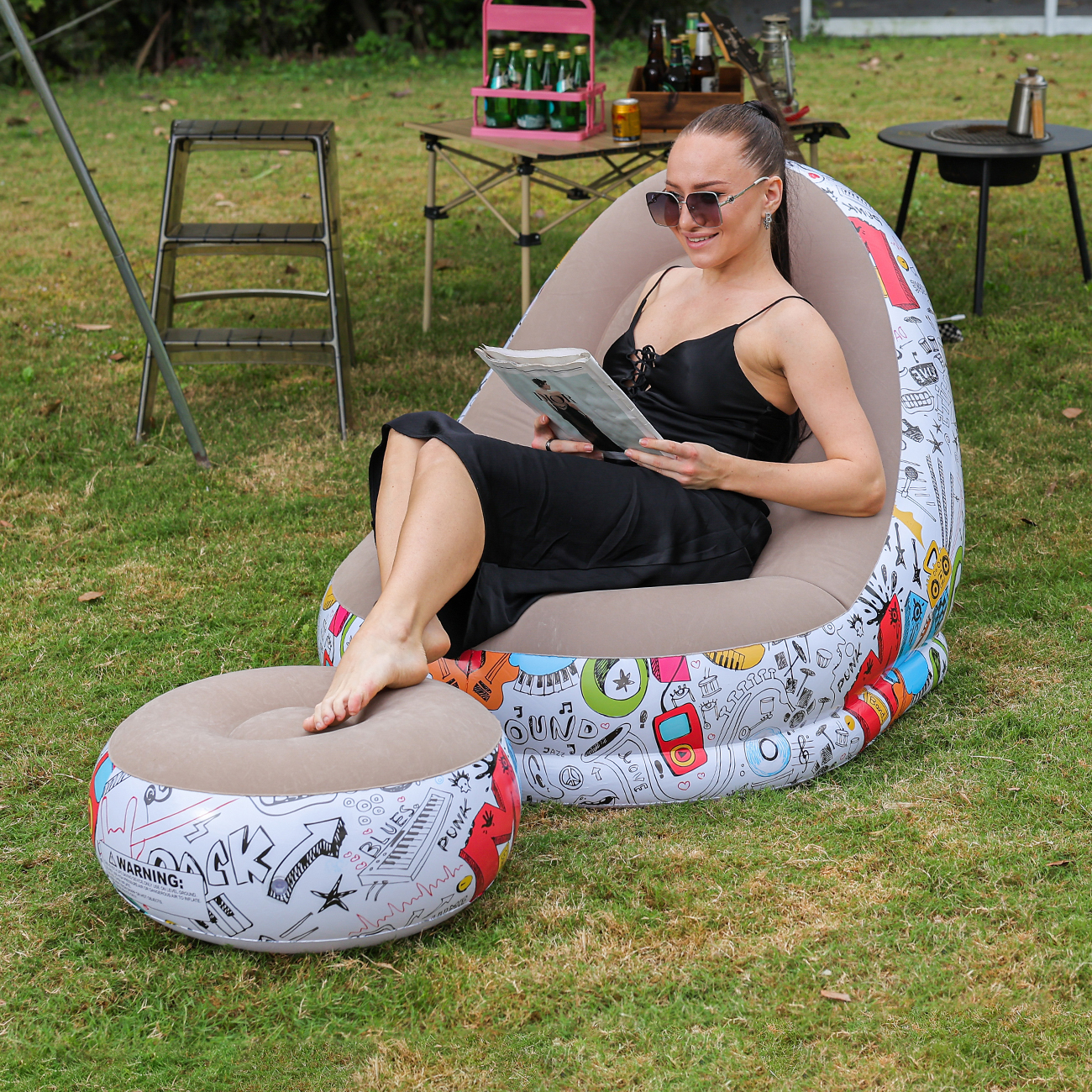 1PC Inflatable Lounger Chair w – обзор и цена Outdoor Camping Table And Chairs