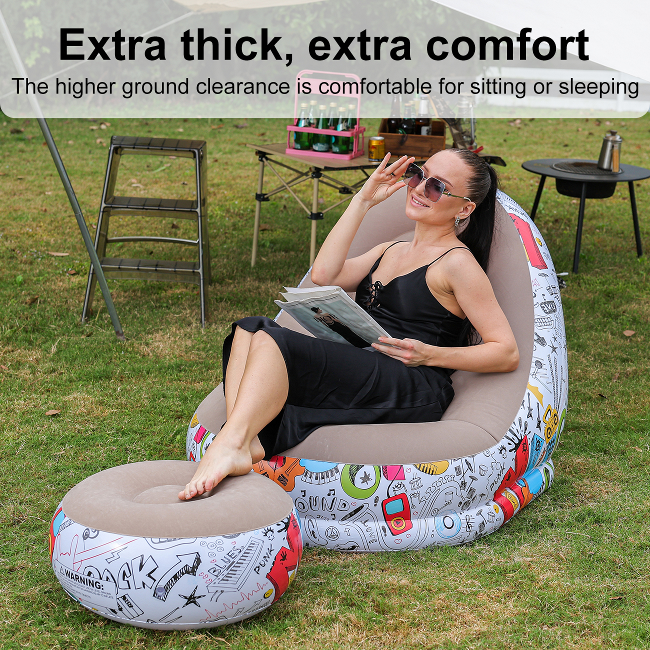 1PC Inflatable Lounger Chair w – обзор и цена Outdoor Camping Table And Chairs