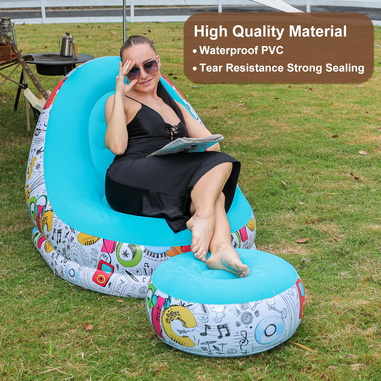 1PC Inflatable Lounger Chair w – обзор и цена Outdoor Camping Table And Chairs