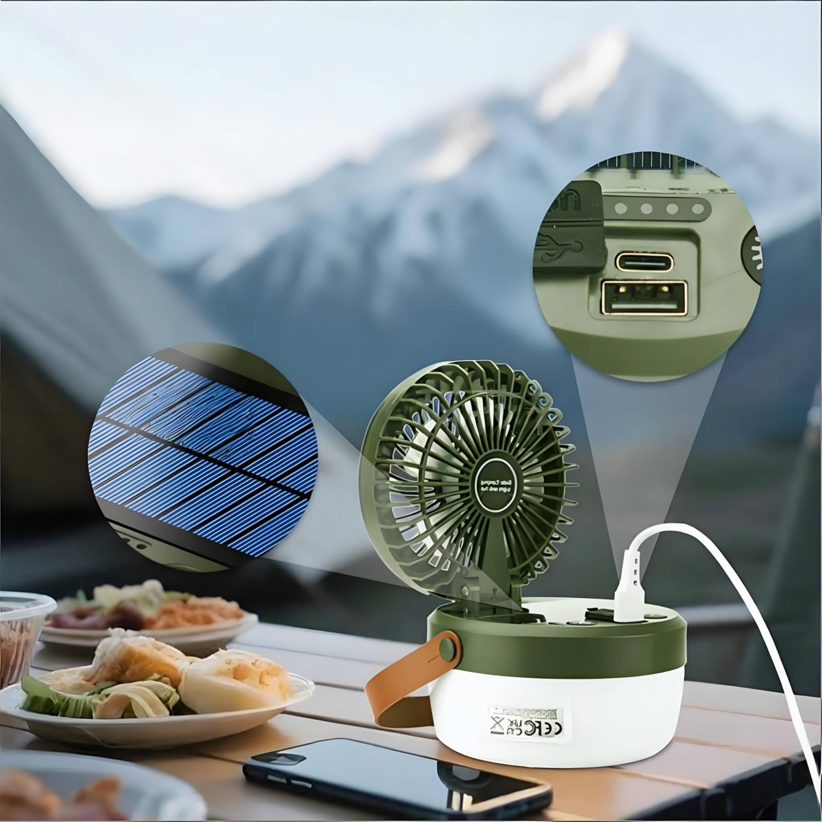 Solar Camping Fan Lantern Fold – обзор и цена Outdoor Camping Gear