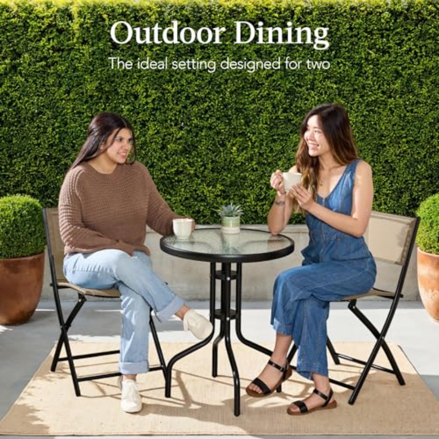 3-Piece Patio Bistro Dining Fu – обзор и цена Folding Chair