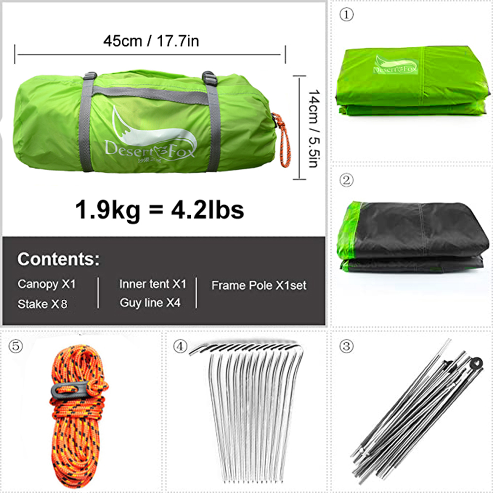 Desert&Fox 2 Person Tent Light – обзор и цена Outdoor Camping Dome