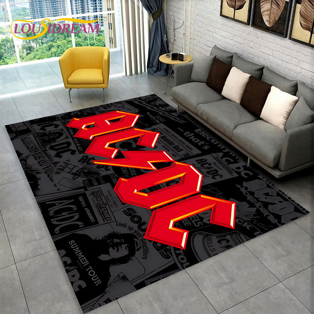 AC/DC Rock Band Area Rug Large – обзор и цена Outdoor Camping Mats Large