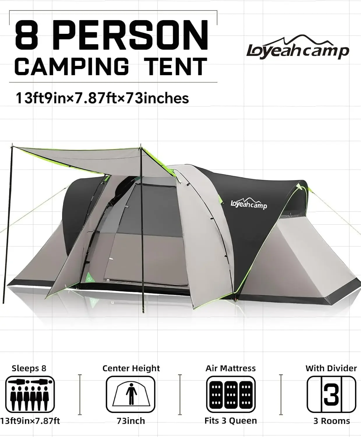 8 Person Larger Extended Dome  – обзор и цена Outdoor Camping Dome