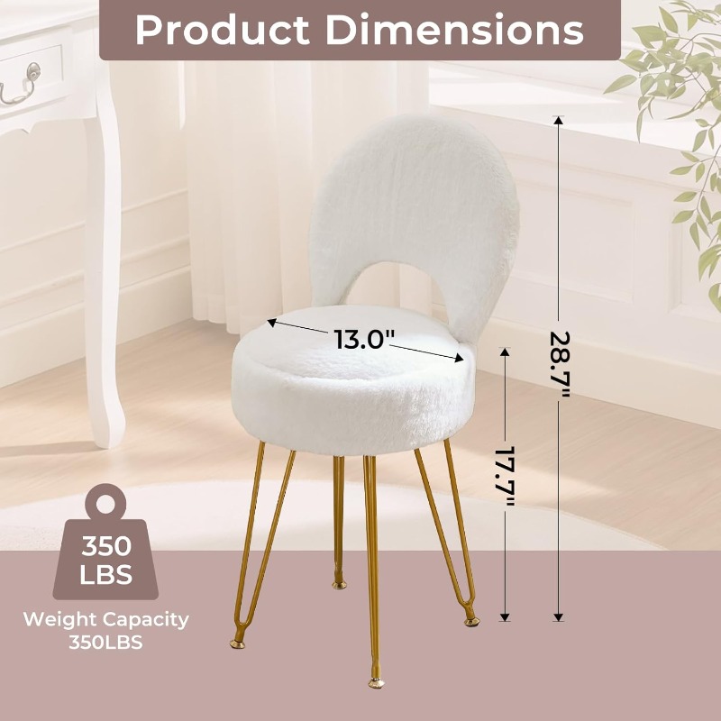Faux Fur White Small Vanity Ch – обзор и цена Folding Chair