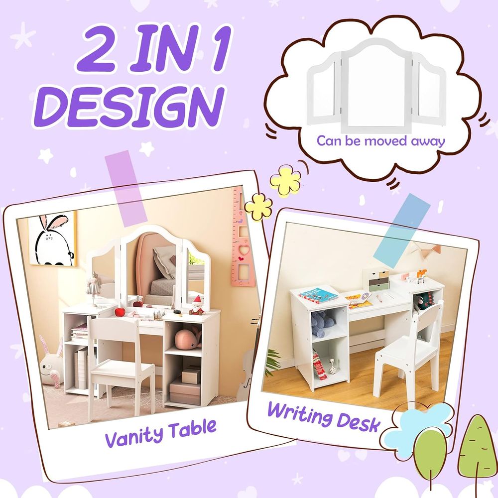 White Wooden Toddler Vanity Se – обзор и цена Folding Chair