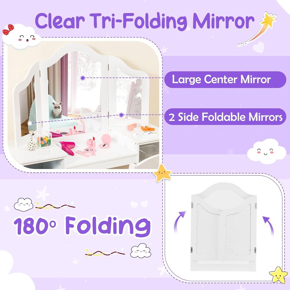 White Wooden Toddler Vanity Se – обзор и цена Folding Chair